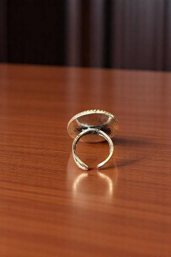 Western Boot Stitch Cuff Ring