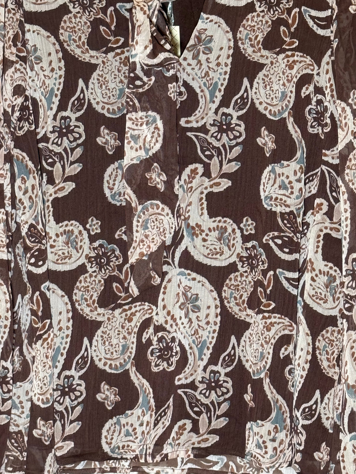 Backroad Paisley Tie Neck Top