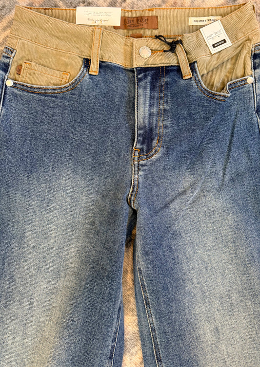 Ranch Road Corduroy Trim Jeans