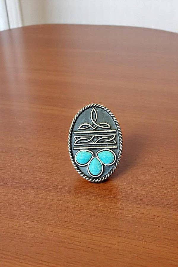 Western Boot Stitch Cuff Ring