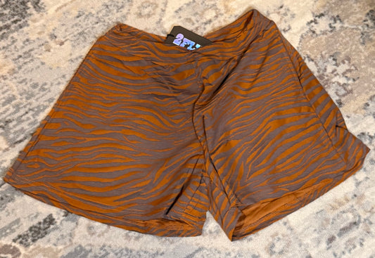 Rust Run Wild Zebra Shorts