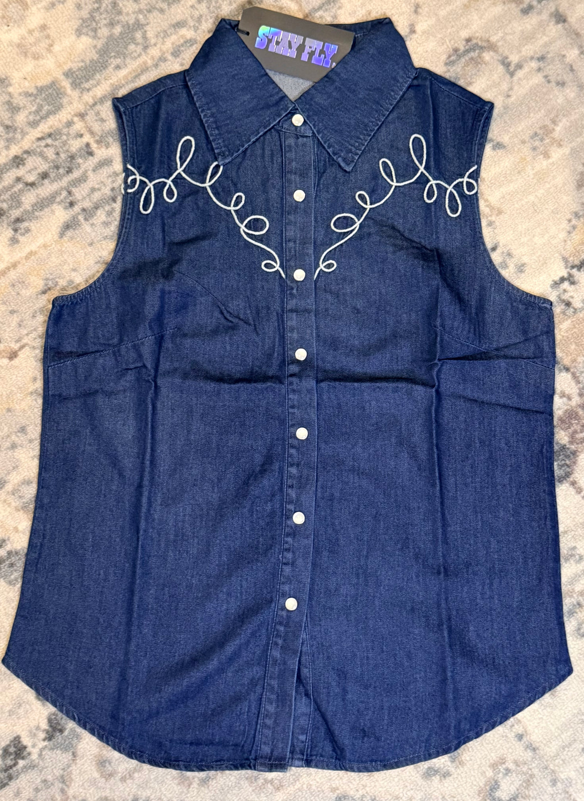 Denim Cowgirl Snap Tank
