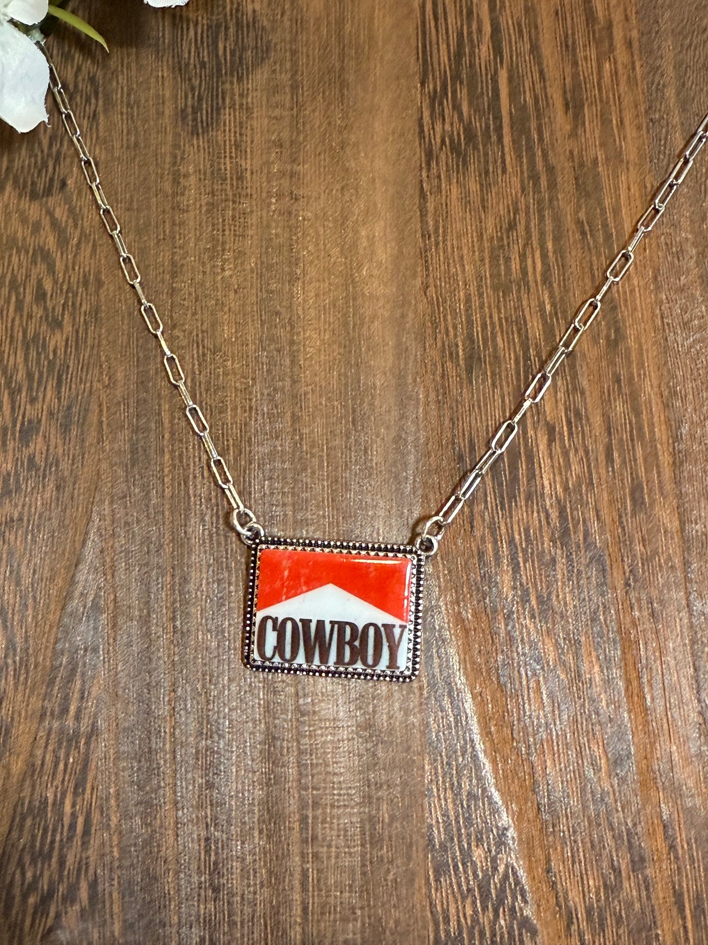 Western Vintage Cowboy Pendant Necklace