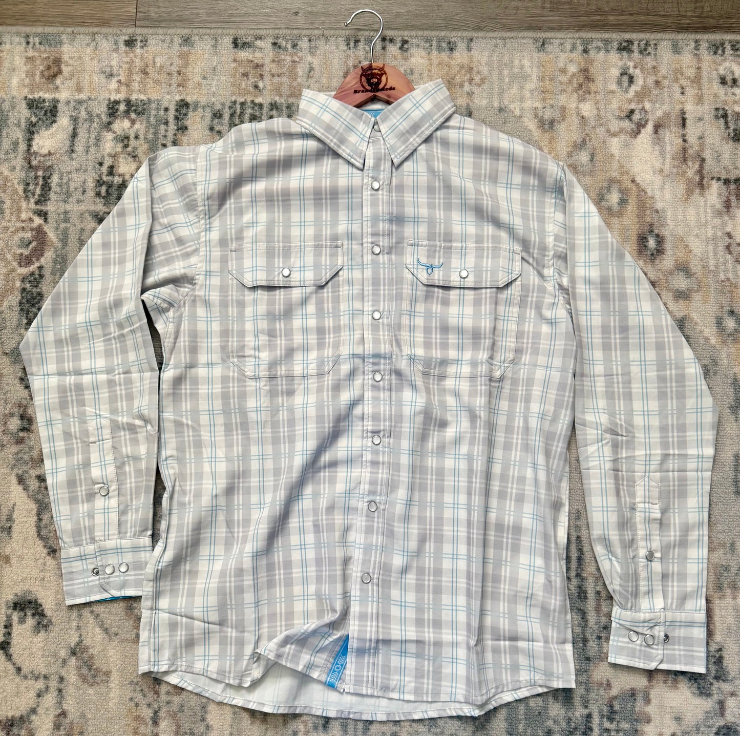 Drover Silver Sage Pearl Snap