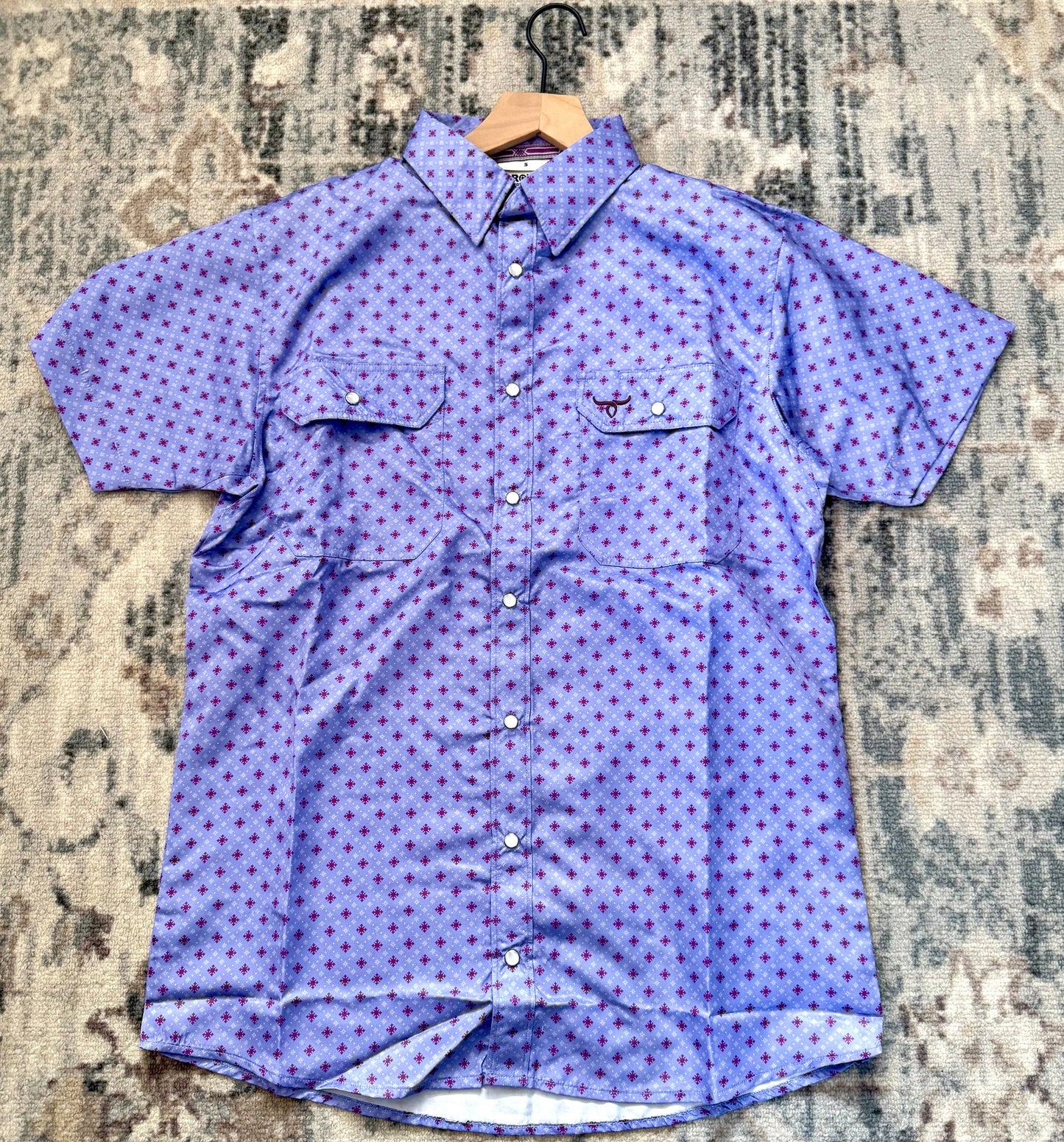 Drover Lavender Sky Pearl Snap Shirt