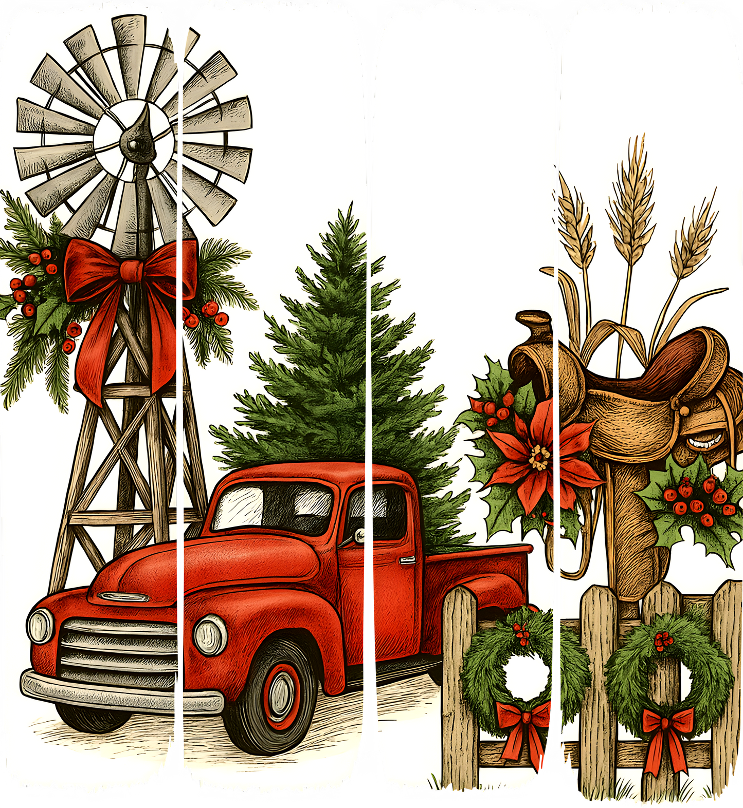 Christmas Vintage Red Truck