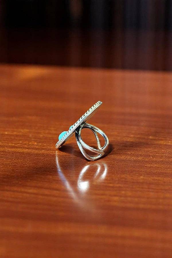 Western Boot Stitch Cuff Ring