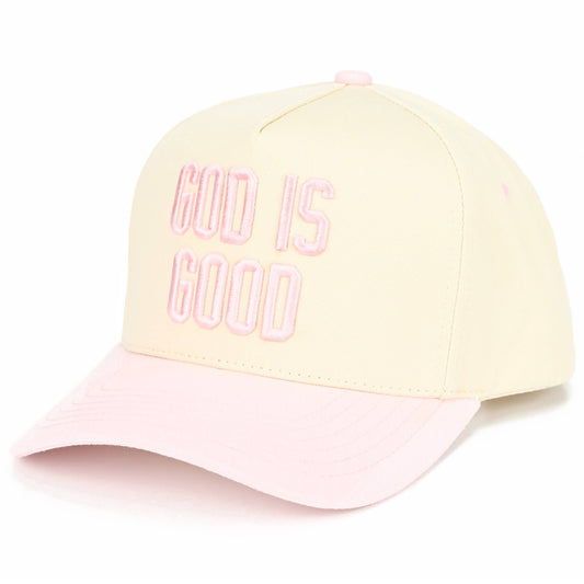 God is Good Embroidered Letter Two Tone Trucker Hat
