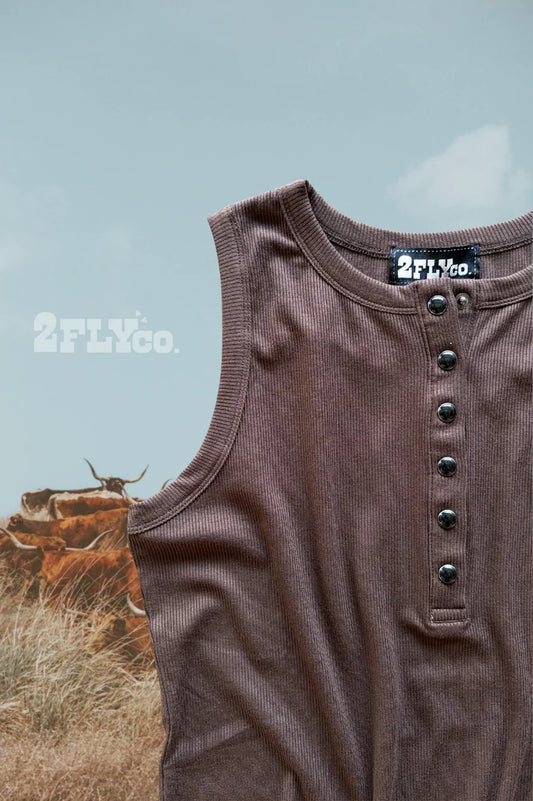 Chocolate Trail Henley Tank