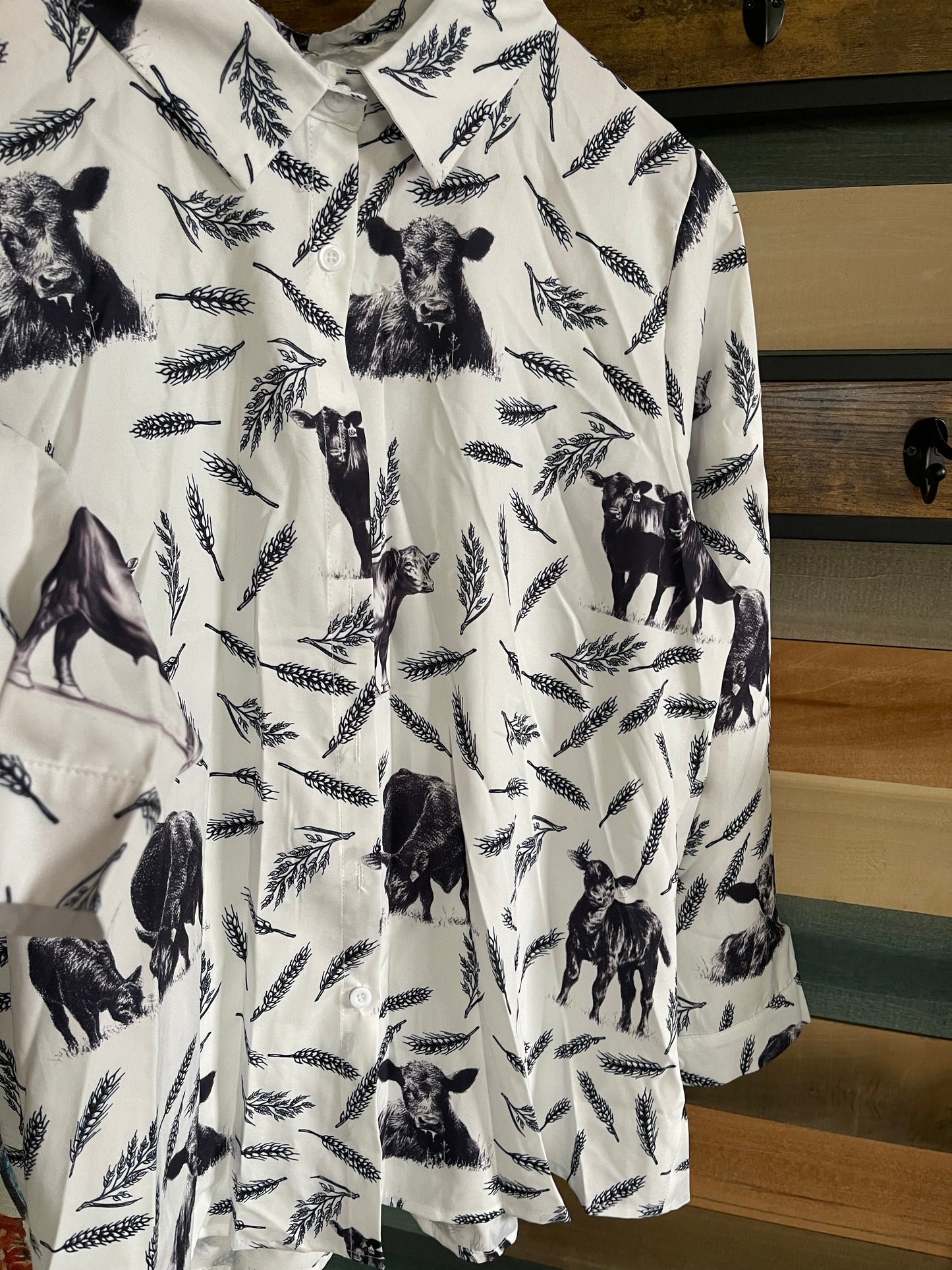 Cow | Wheat - Button Down