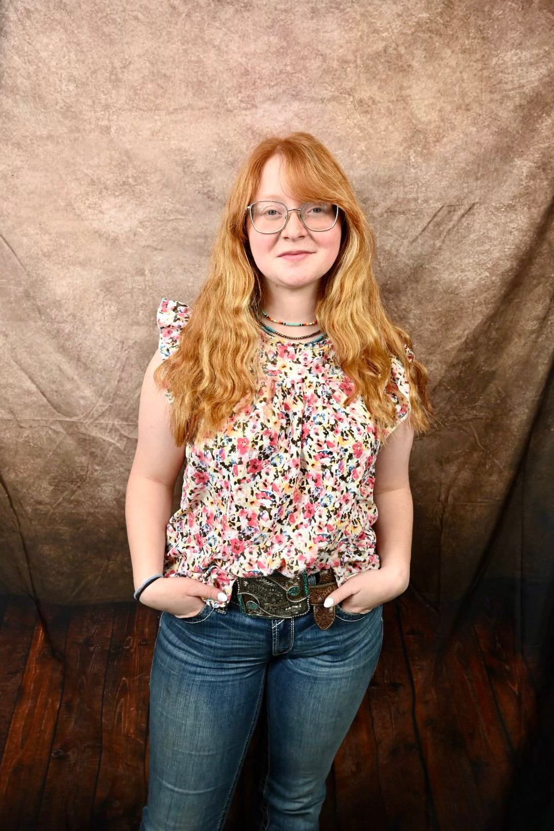 White Floral Cap Sleeve Top