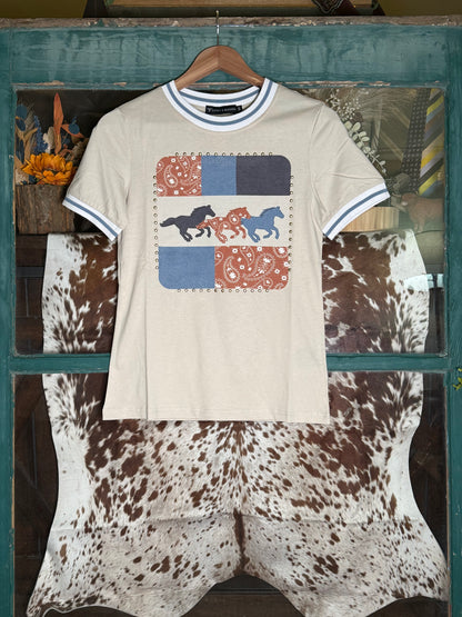 Run Wild Bandana Horse Tee