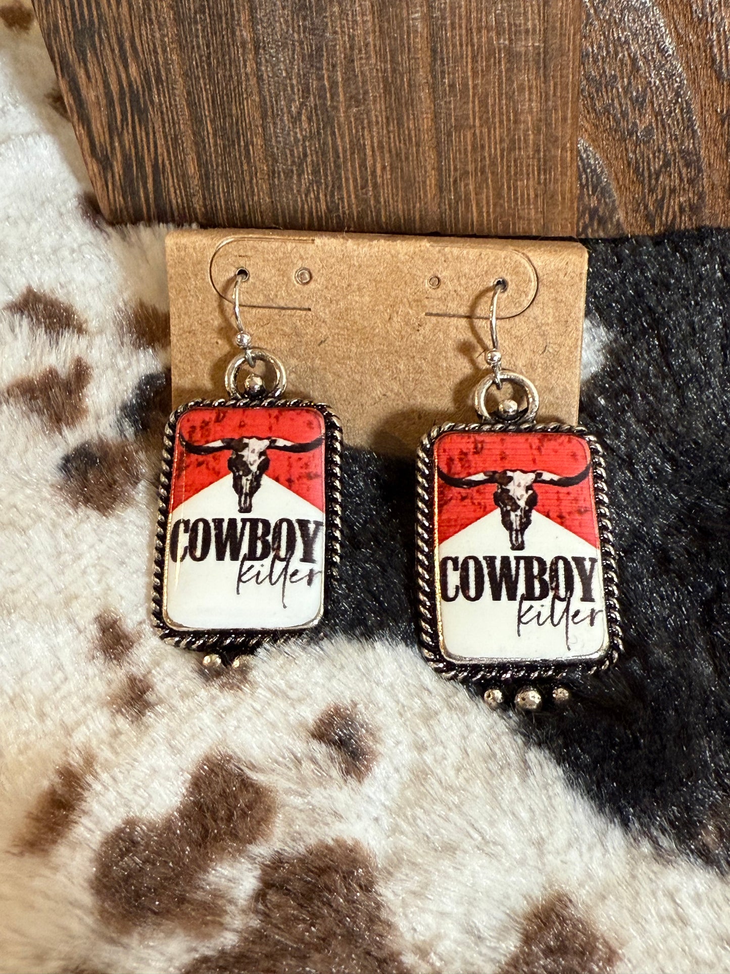 Western Cowboy Killer Dangle Earrings