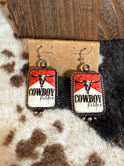 Western Cowboy Killer Dangle Earrings
