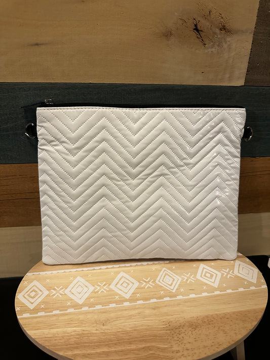 Quilted White Crossbody Clutch