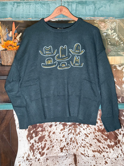 Hats Off to Green Sweater Knit Top