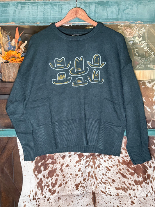 Hats Off to Green Sweater Knit Top