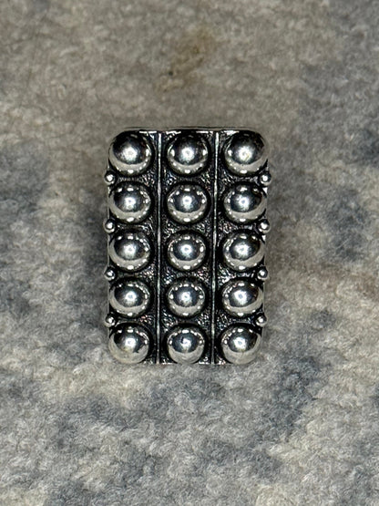 Cowgirl Silver Stud Adjustable Ring