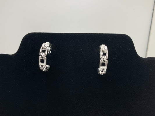 Silver Link Hoops