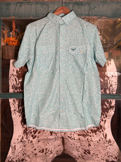 Sage Scroll Drover Short Sleeve Shirt