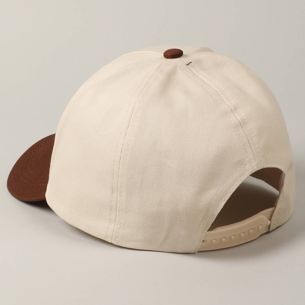 Kiss Me Cowboy Embroidery Two-Tone Cap