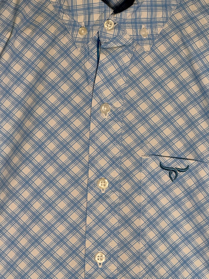 Blue Sky Plaid Long Sleeve Button Down