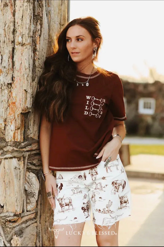 Desert Sketch Denim Shorts