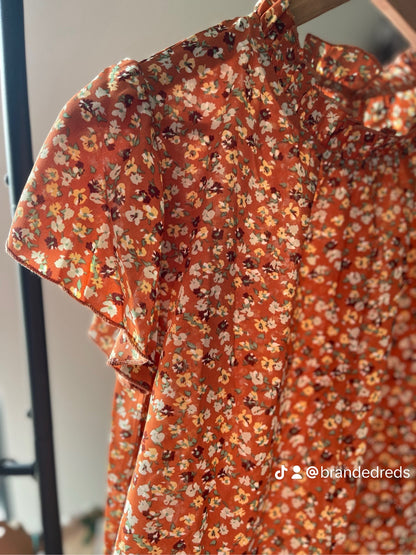 Rust Floral Top