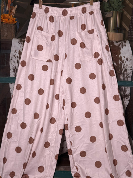 Easy Does It Polka Dot Wide Leg Pants