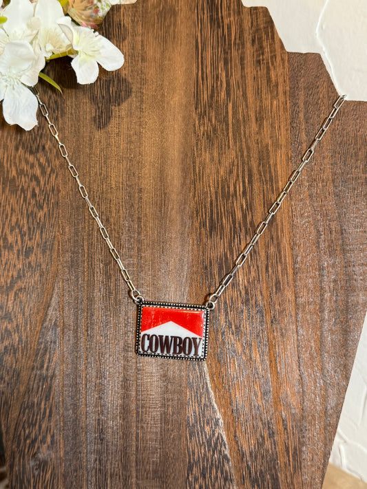 Western Vintage Cowboy Pendant Necklace