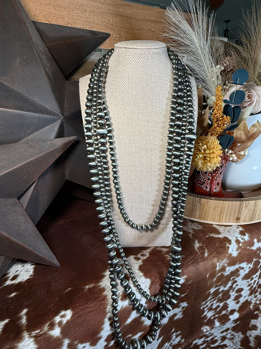 Western Navajo Pearl Layered Necklace