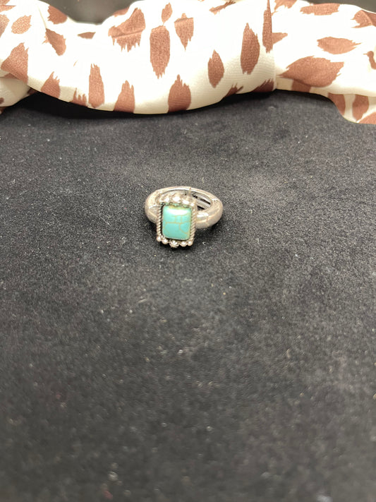 Square Setting Turquoise Ring