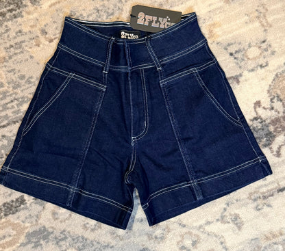 High-Rise Ranch Hand Denim Shorts