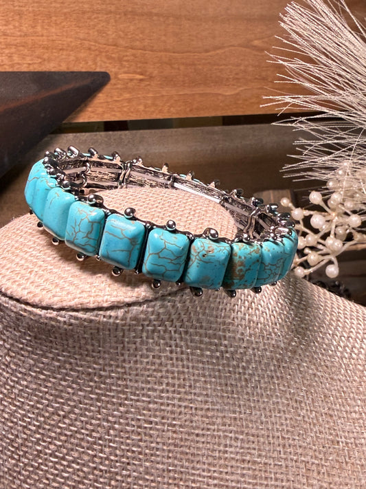 Turquoise Trail Stone Stretch Bracelet