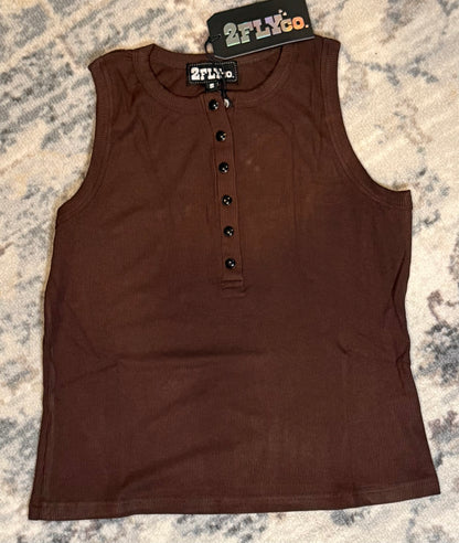 Chocolate Trail Henley Tank