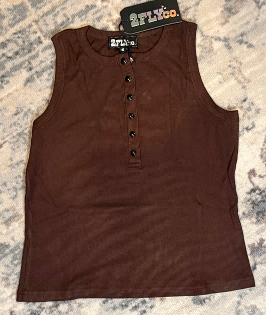 Chocolate Trail Henley Tank
