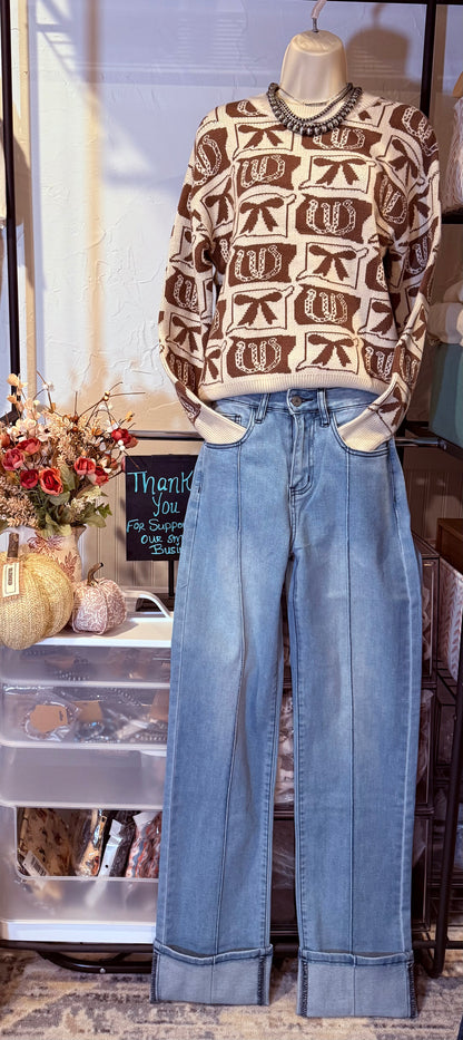 Western Fashion Patterned Sweater