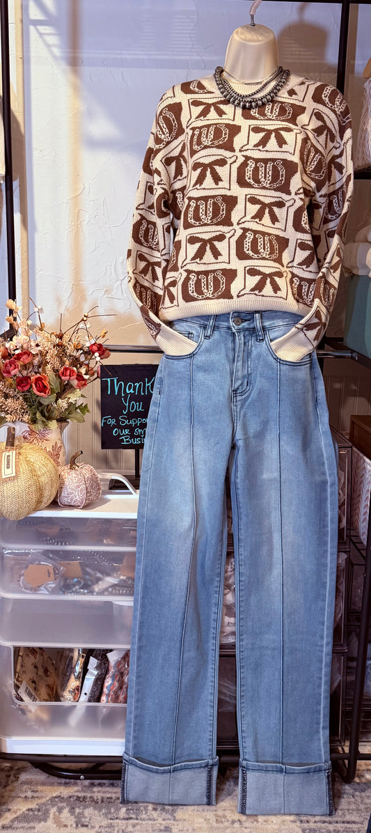 Western Fashion Patterned Sweater