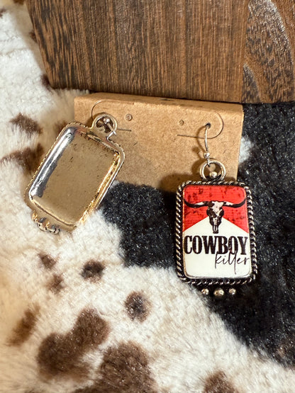 Western Cowboy Killer Dangle Earrings