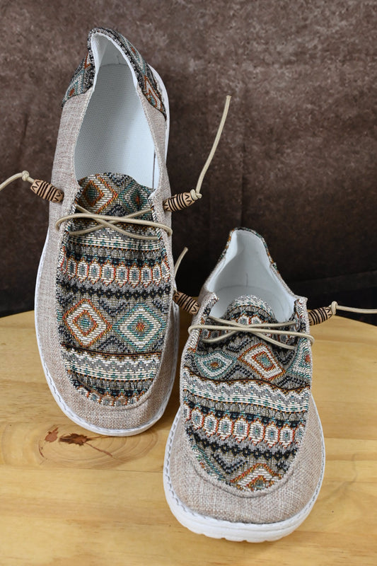 Western Flare Design Canvas Slip On