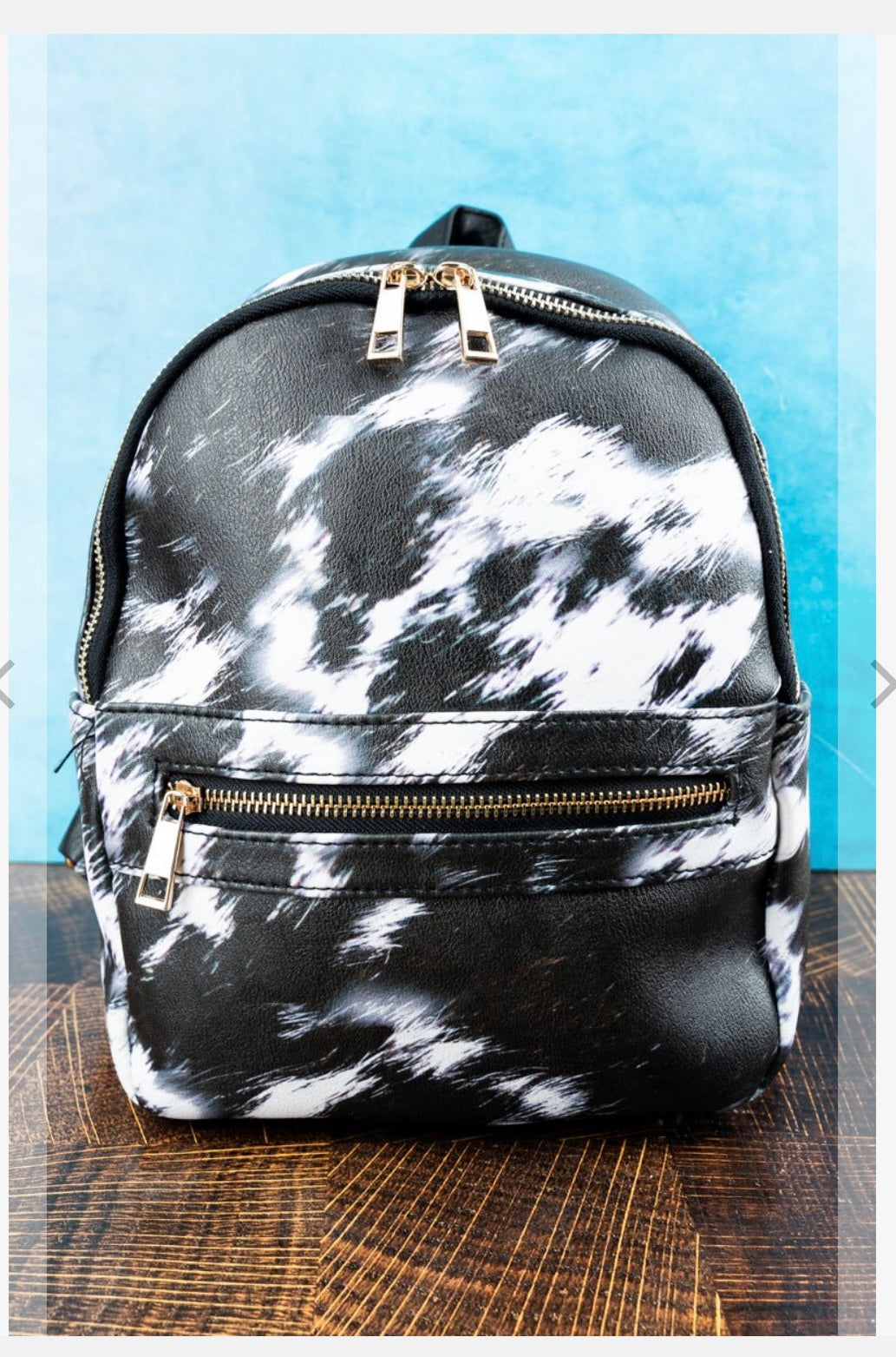 Cowhide Pattern Backpack Purse