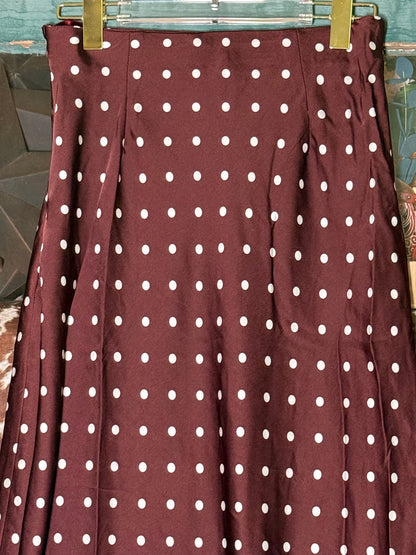 Plum & Dots Satin Skirt