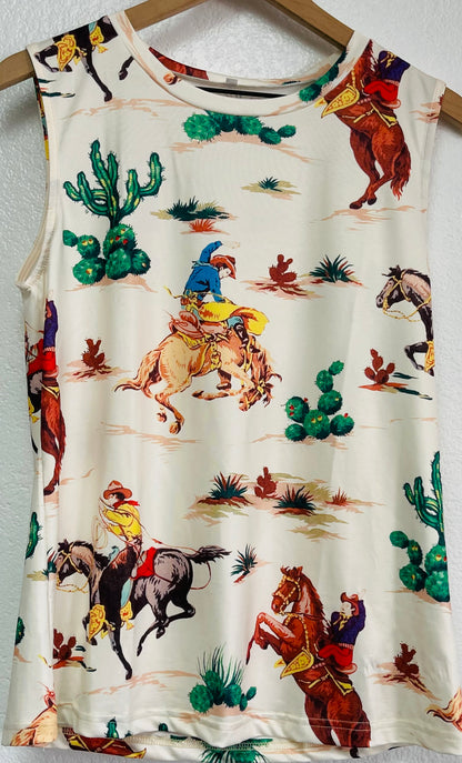 Vintage Western Sleeveless Top