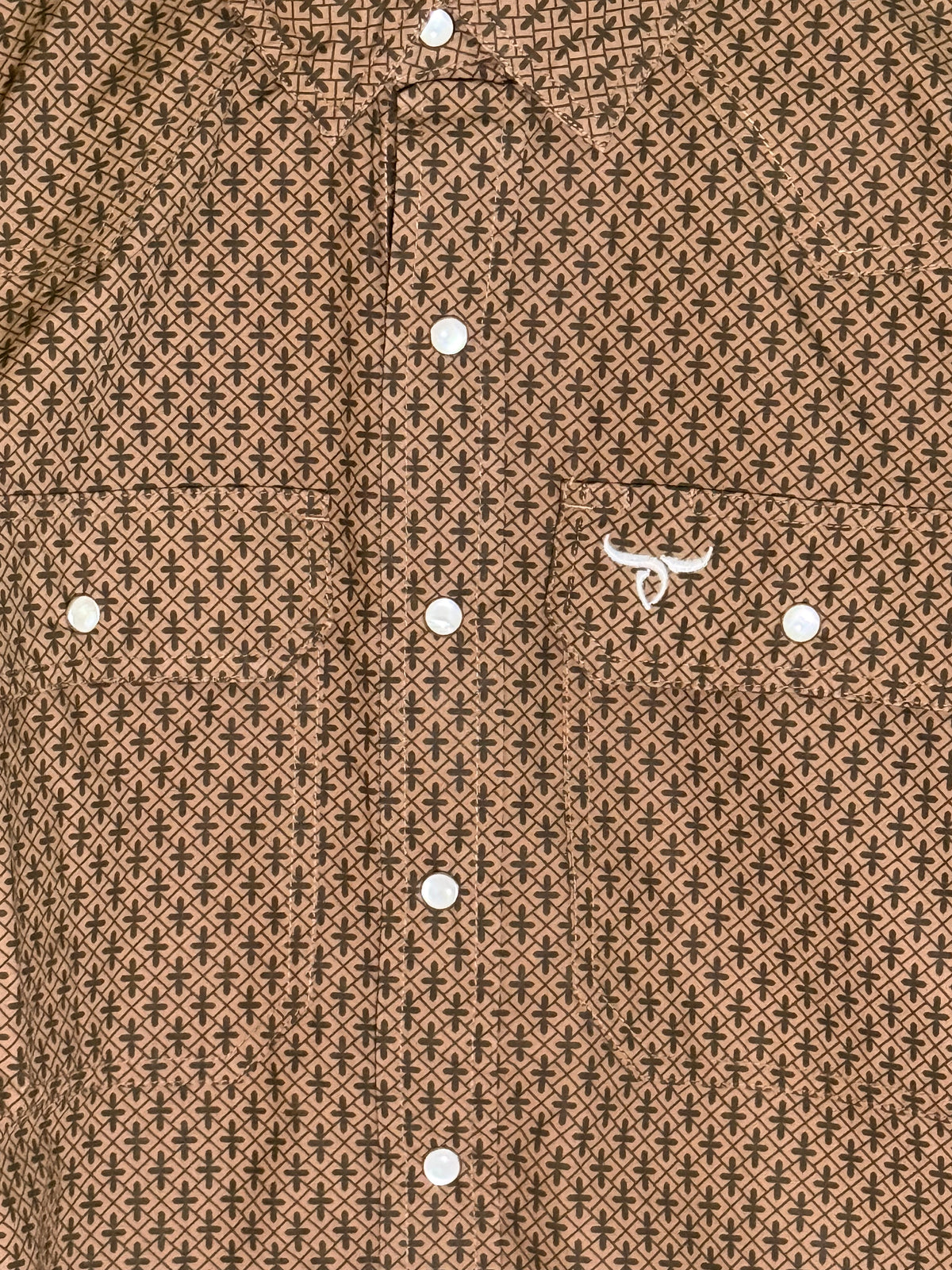 Crossroads Brown Long Sleeve Pearl Snap Shirt