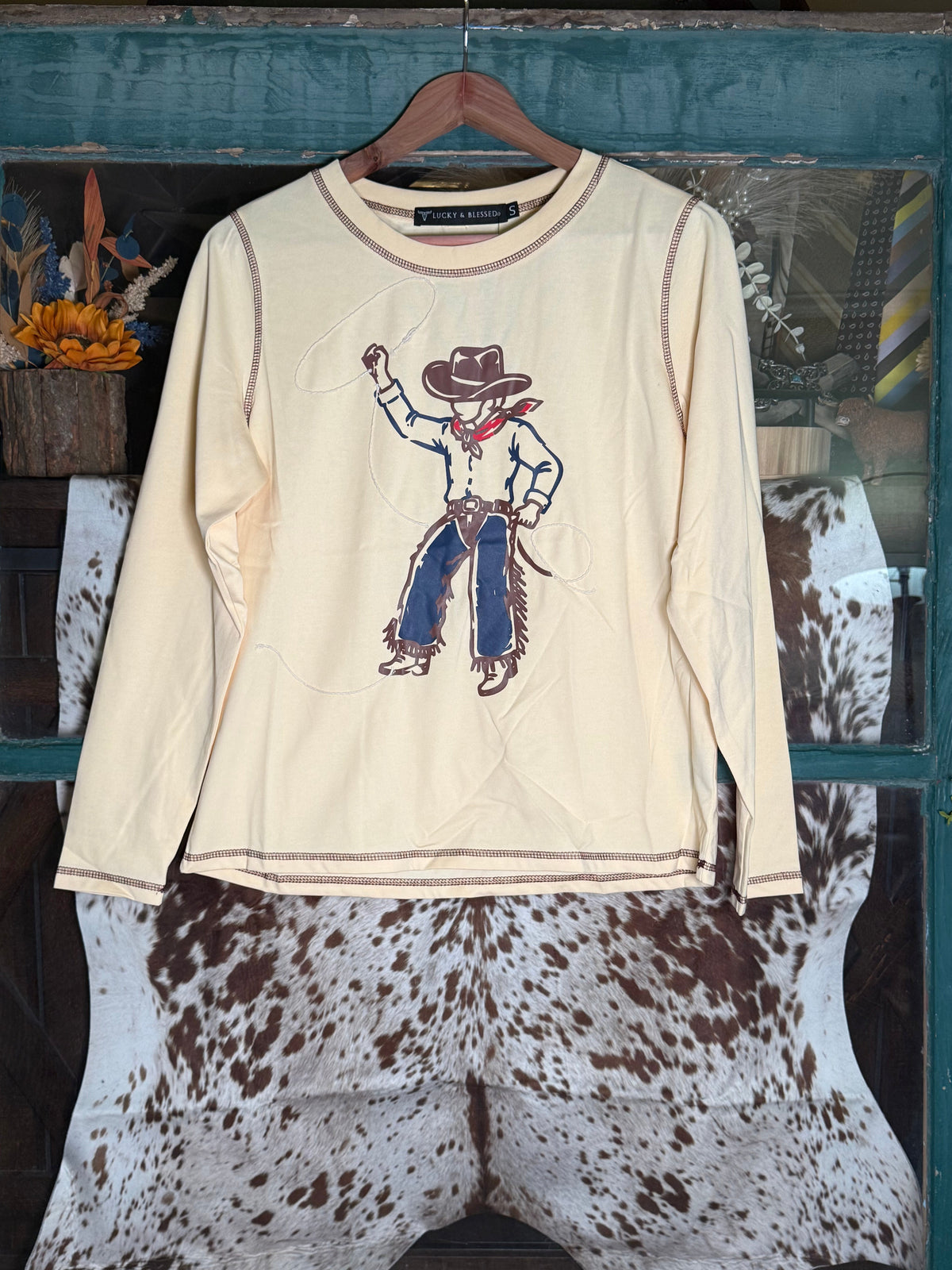 Rope & Ride Cowboy Long Sleeve Top