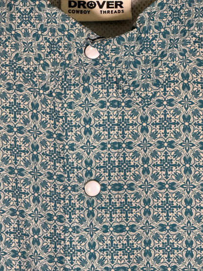 Teal Trail Short Sleeve Pearl Snap Shirt