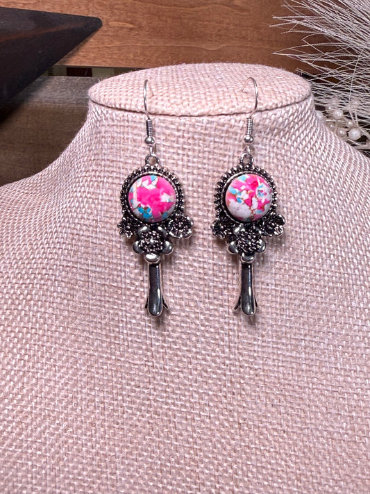 Cotton Candy Cowgirl Stone Drop Earrings
