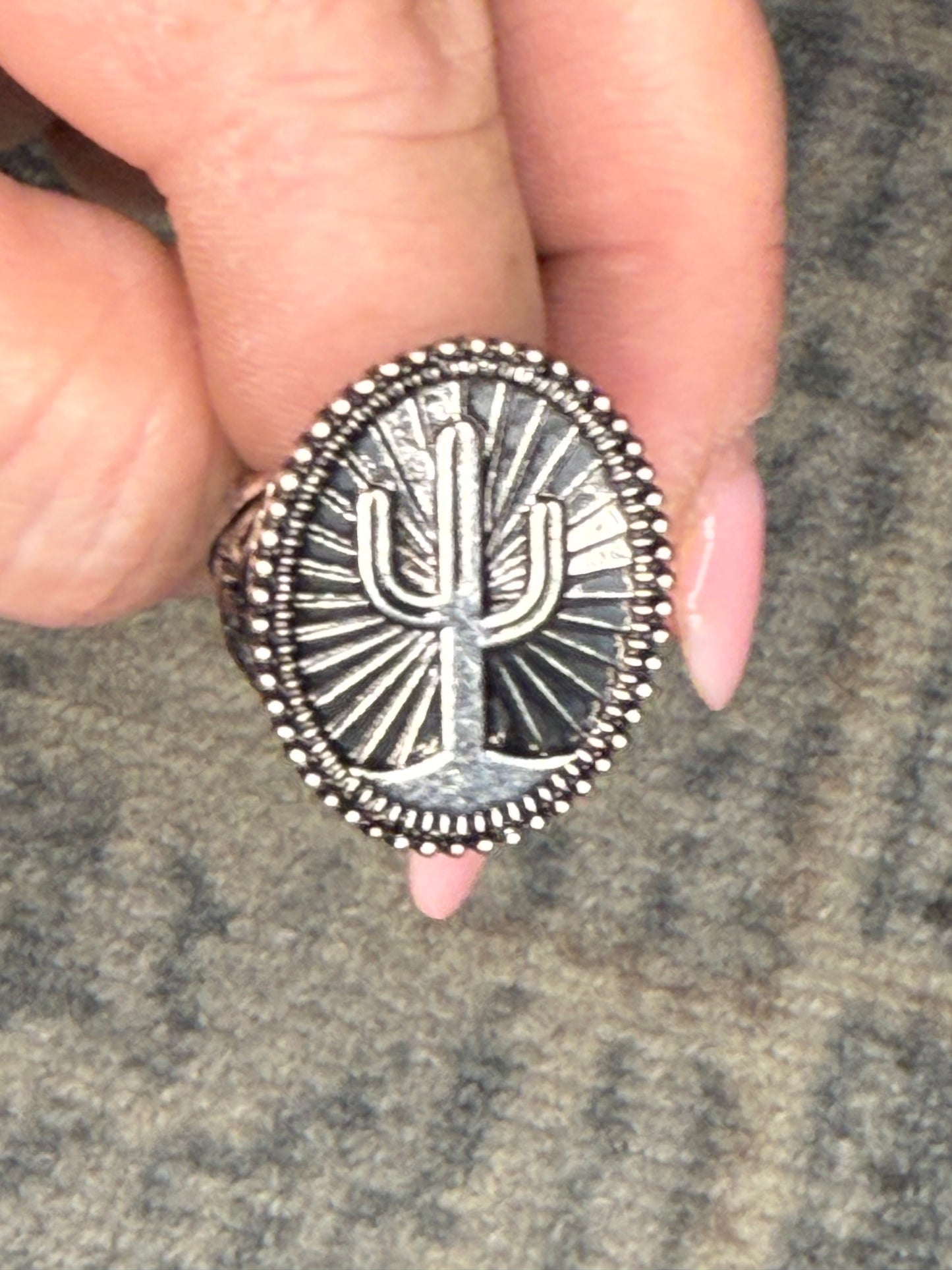 Desert Sunrise Cactus Stretch Ring