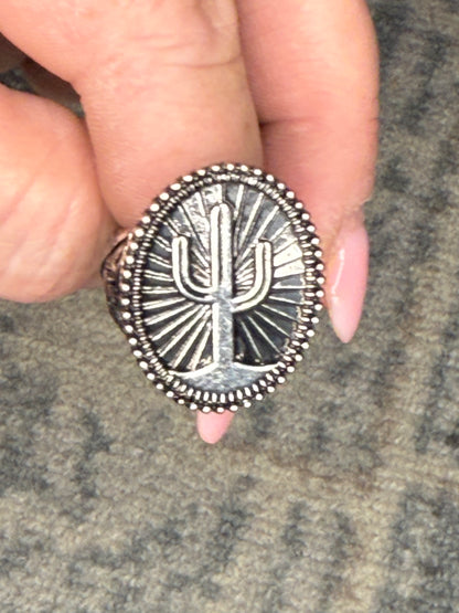 Desert Sunrise Cactus Stretch Ring