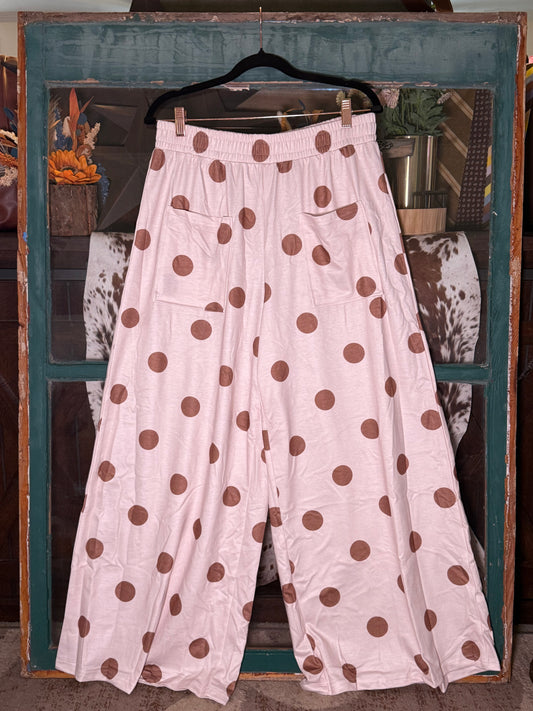 Easy Does It Polka Dot Wide Leg Pants